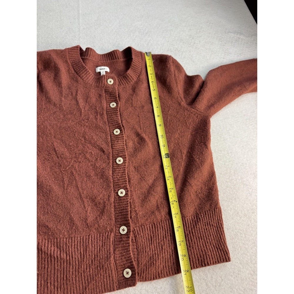 Aerie Cardigan Sweater Womens Small Red Recycled Polyester Button Front Knit - Picture 4 of 8